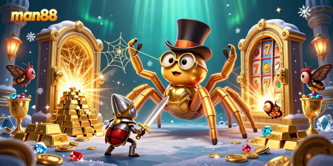 Engage with man88’s thrilling slot adventures set against a vibrant casino backdrop.