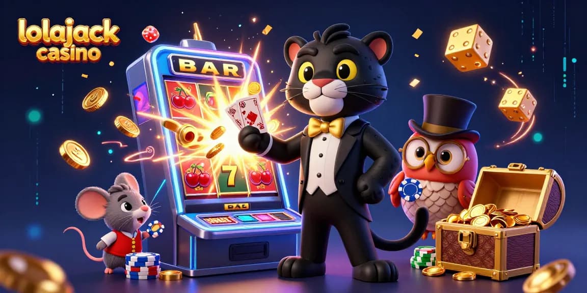 Experience the thrill of lolajack casino with vibrant characters and exciting game elements.