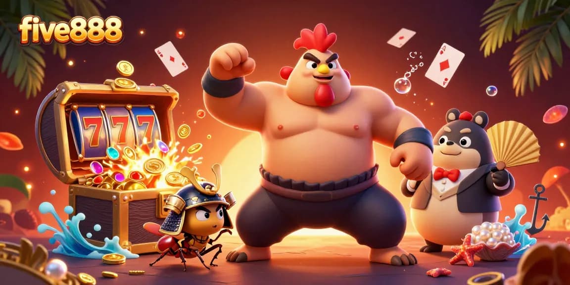 Experience exhilarating gaming with five888 featuring vibrant characters and dynamic casino elements.