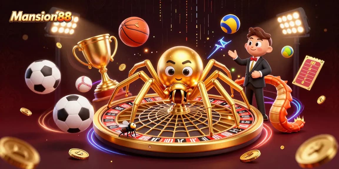 Experience the excitement of Mansion88 with dynamic betting elements and vibrant casino visuals.