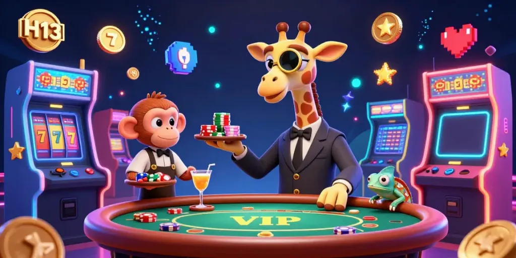 Experience thrilling H13 casino action with vibrant characters and dynamic gaming elements.