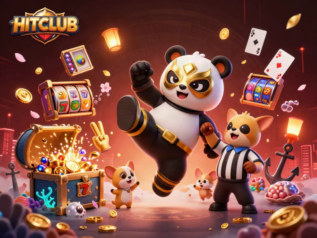 HITCLUB showcases vibrant 3D characters in an exciting casino ambiance, capturing the thrill of gaming.