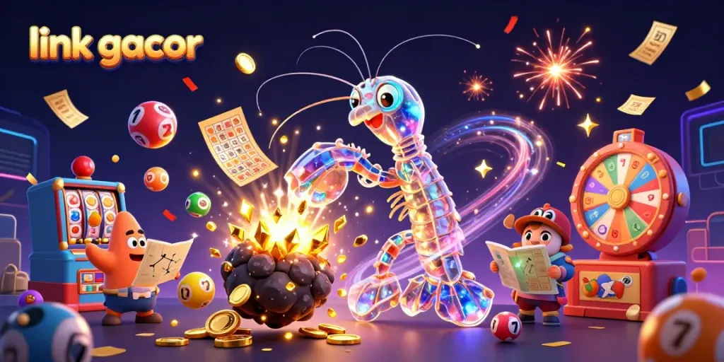 Engage with the best link gacor showcasing a vibrant scene of jackpots and Casino elements for online players.