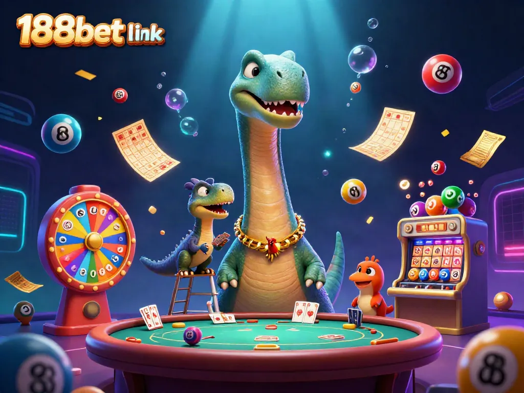 Engage with immersive gaming action in 188bet link, featuring vibrant characters and dynamic lottery elements.