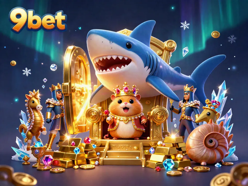 Experience thrilling wins with 9bet in a vibrant 3D casino adventure filled with treasures!