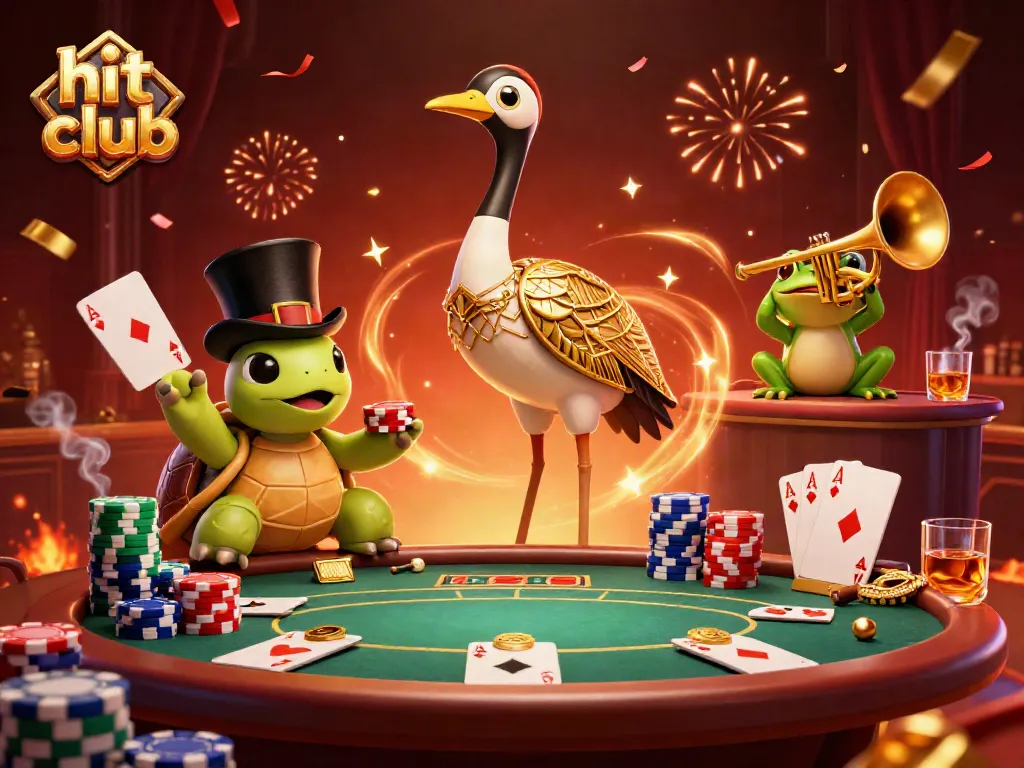 Experience the thrill of "hit club" with vibrant casino action in a packed, dynamic scene.