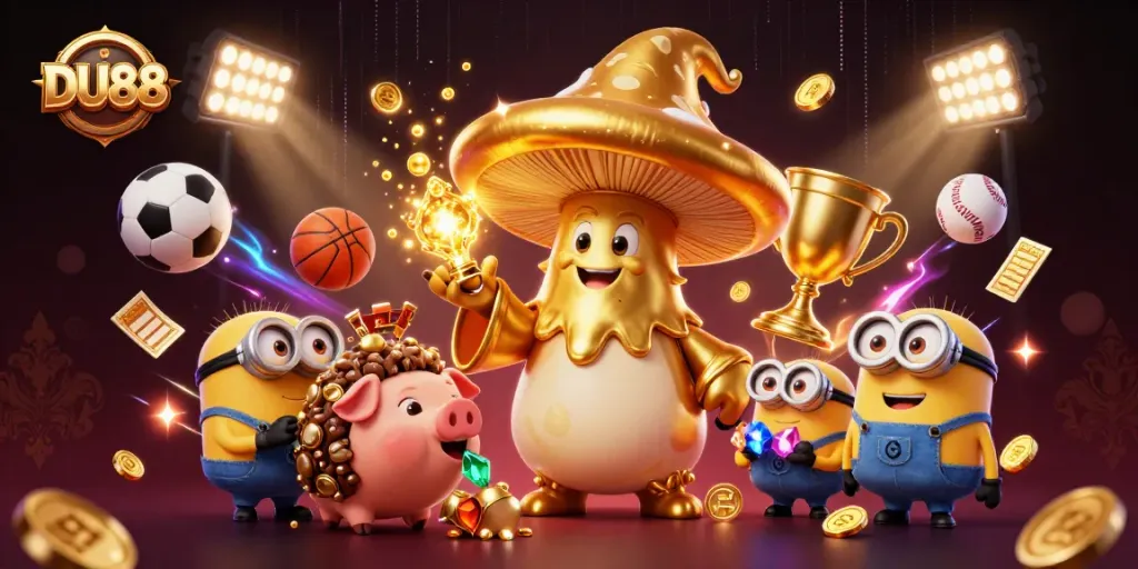 Experience the magic of DU88 with a wizard, treasure sniffing pig, and sports elements.