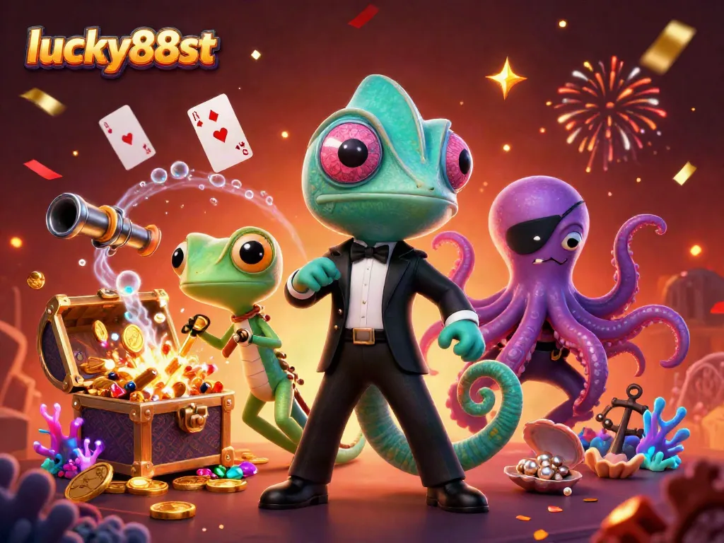 Engage with lucky88st's underwater casino adventure featuring vibrant characters and dynamic treasures.