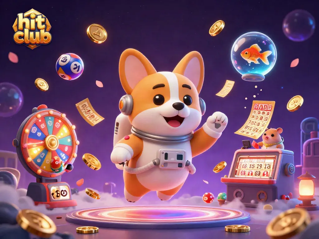 Watch the hit club cosmic casino adventure with floating corgi, jackpot prizes, and vibrant game elements.