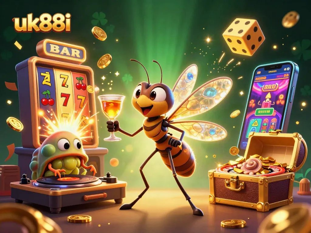 Experience thrilling gaming with uk88i's vibrant casino mascot and dynamic elements.