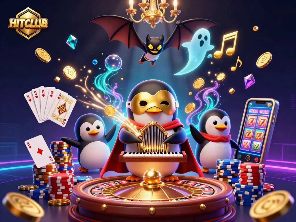 Experience thrilling wins at HITCLUB, where golden coins and jackpots flow dynamically from slot machines!