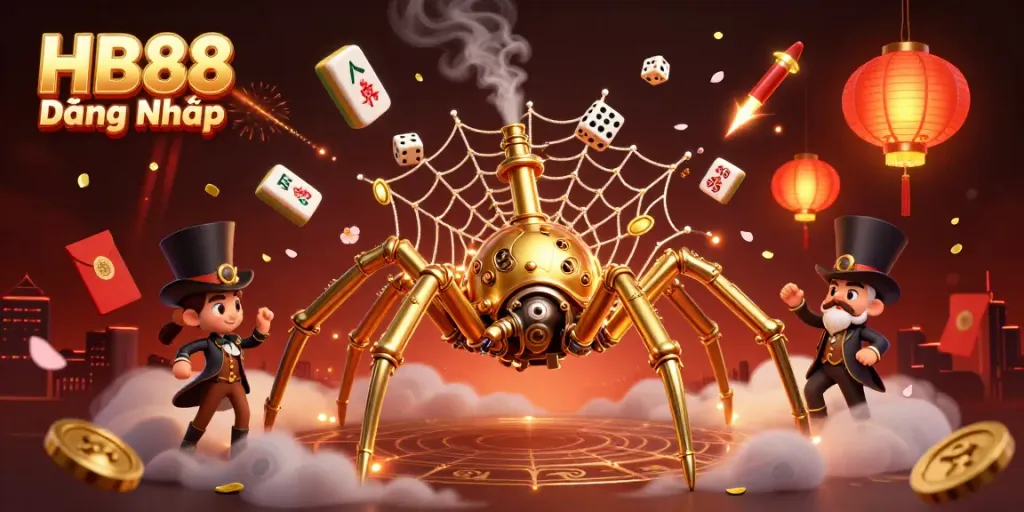 Experience thrilling HB88 Đăng Nhập with a vibrant 3D casino scene showcasing steampunk elements.