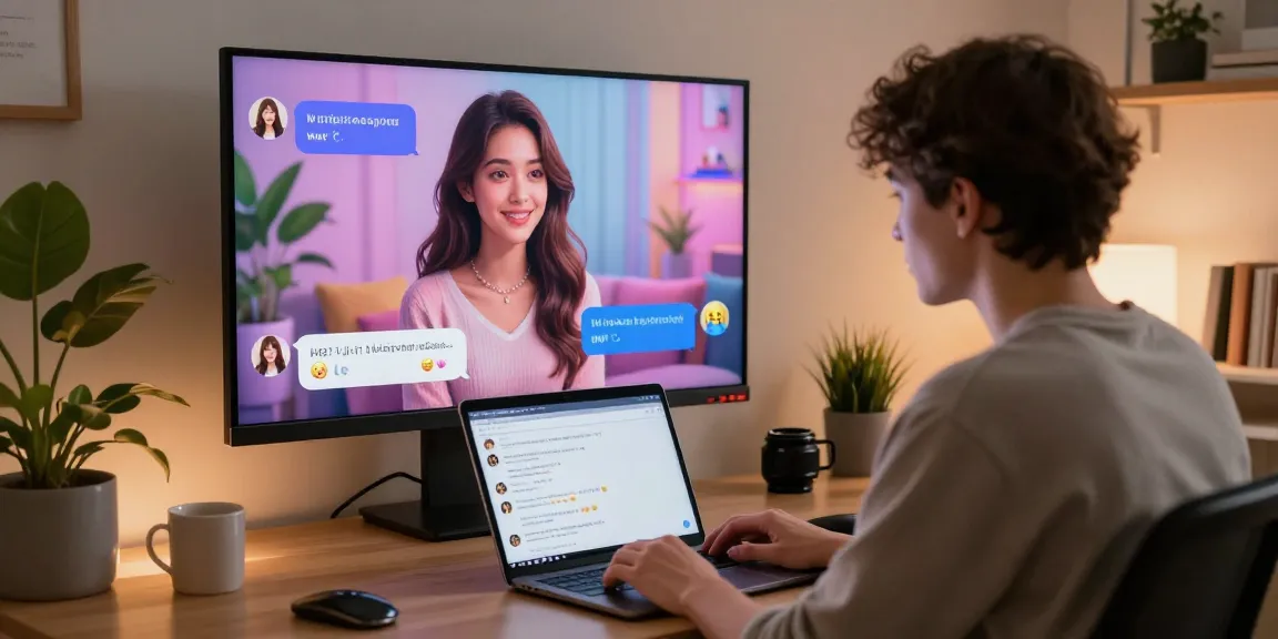 Engaging user interaction with ai nsfw character in vibrant digital chat setting.