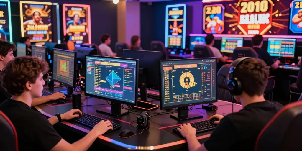Players engaging in thrilling ku88 online gaming experience with vibrant LED lighting.