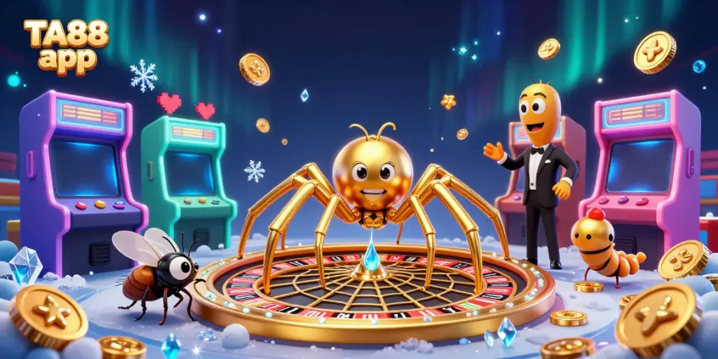Engage with the TA88 app featuring vibrant casino gaming scenes full of activity and excitement.