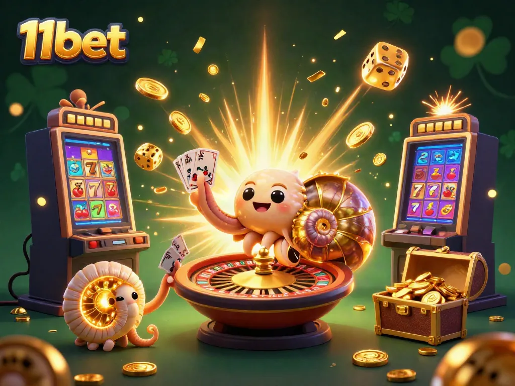 Spin the 11bet roulette wheel and win jackpots with this vibrant 3D casino illustration.
