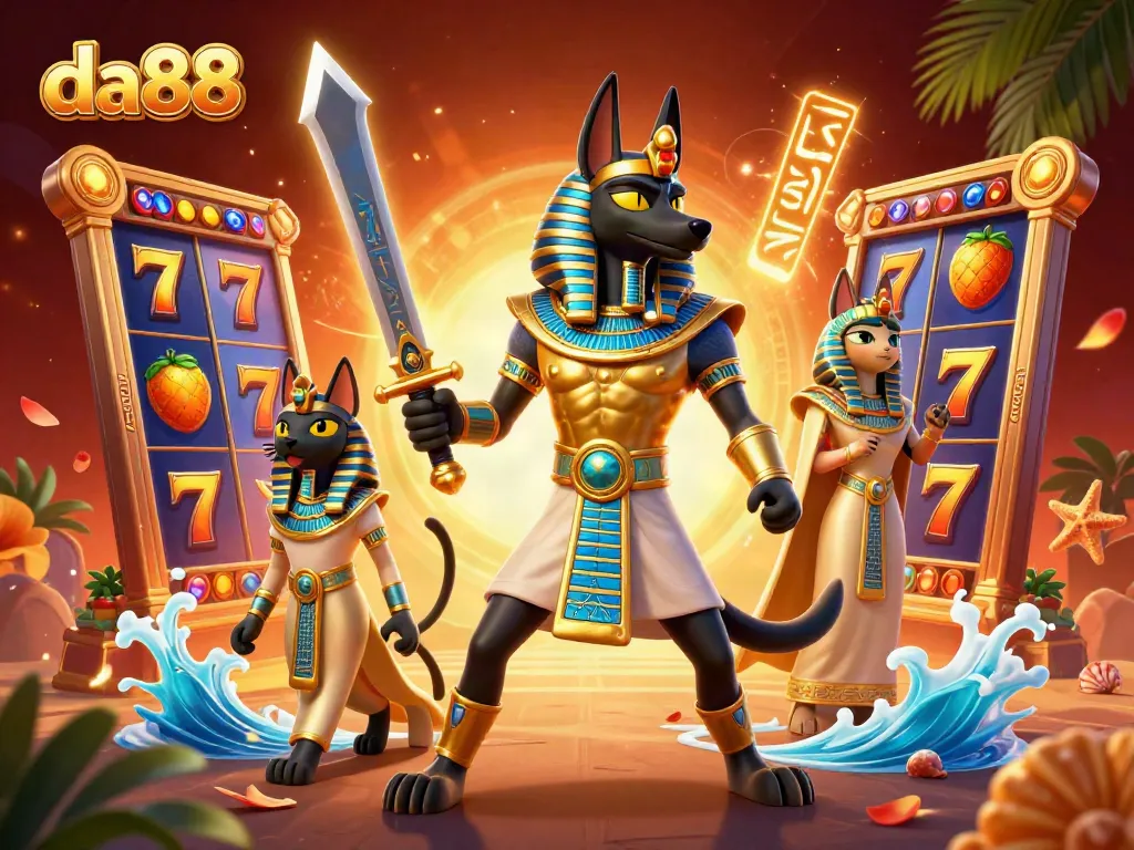 Experience thrilling gameplay with da88's vibrant slots, featuring lucky 7s and shimmering fruit symbols.