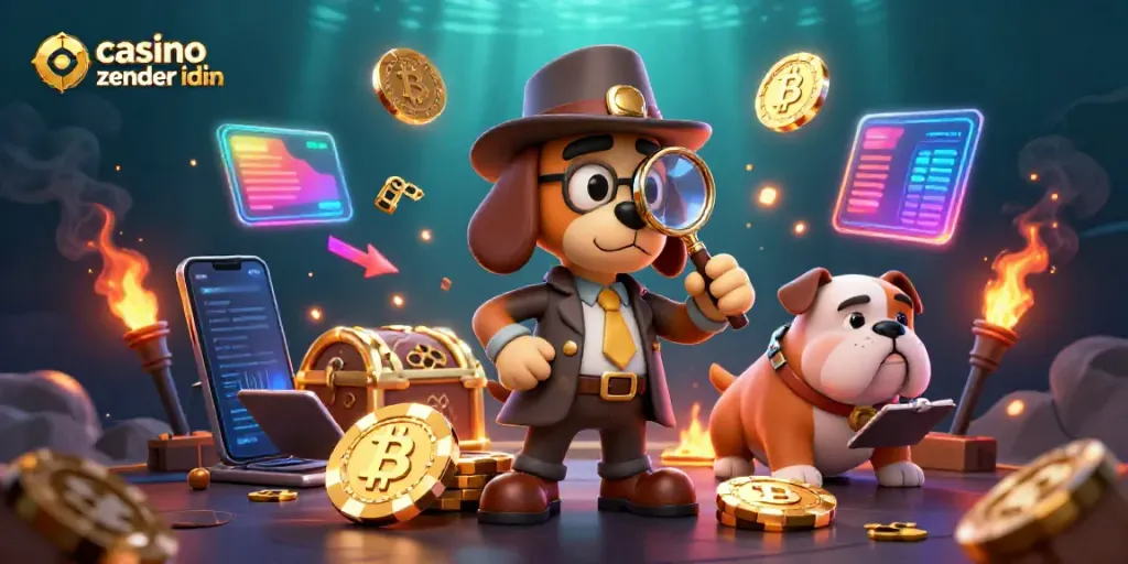Engage with the thrilling world of casino zonder idin as a detective and dog solve cryptic poker clues in a vibrant digital scene.