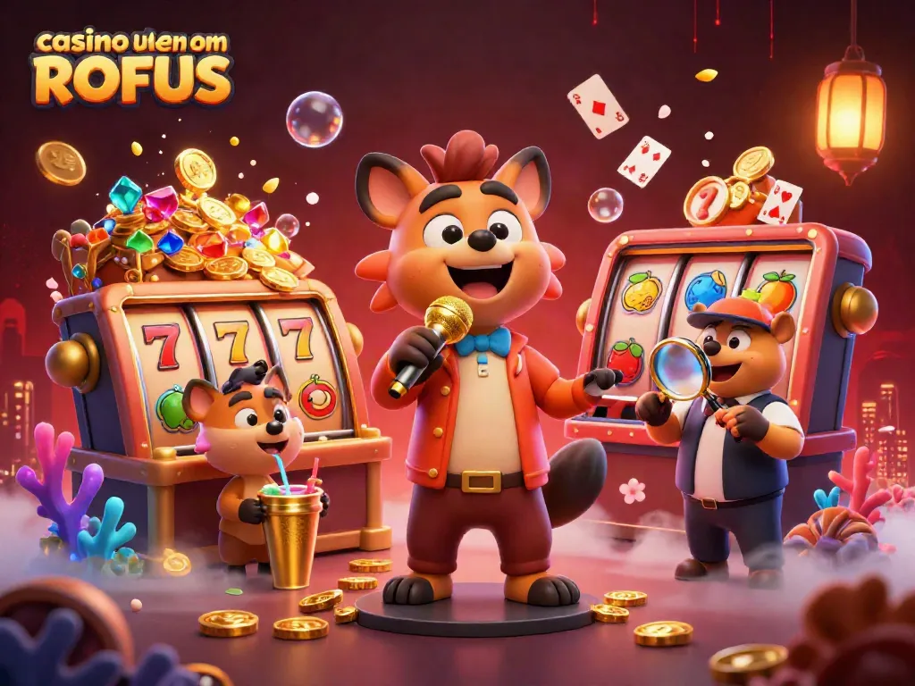 Engage with the lively atmosphere of casino uden om ROFUS featuring hyenas in a dynamic comedy casino scene.