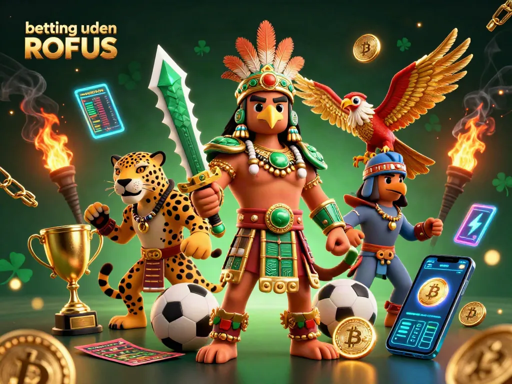 Betting uden ROFUS showcased with Aztec warriors and vibrant betting elements in a dynamic 3D scene