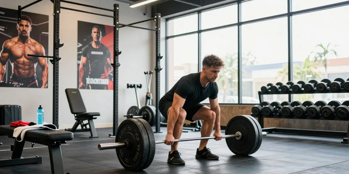 Focused athlete lifting weights in a gym, showcasing Prime Pharma Steroiden benefits for muscle growth