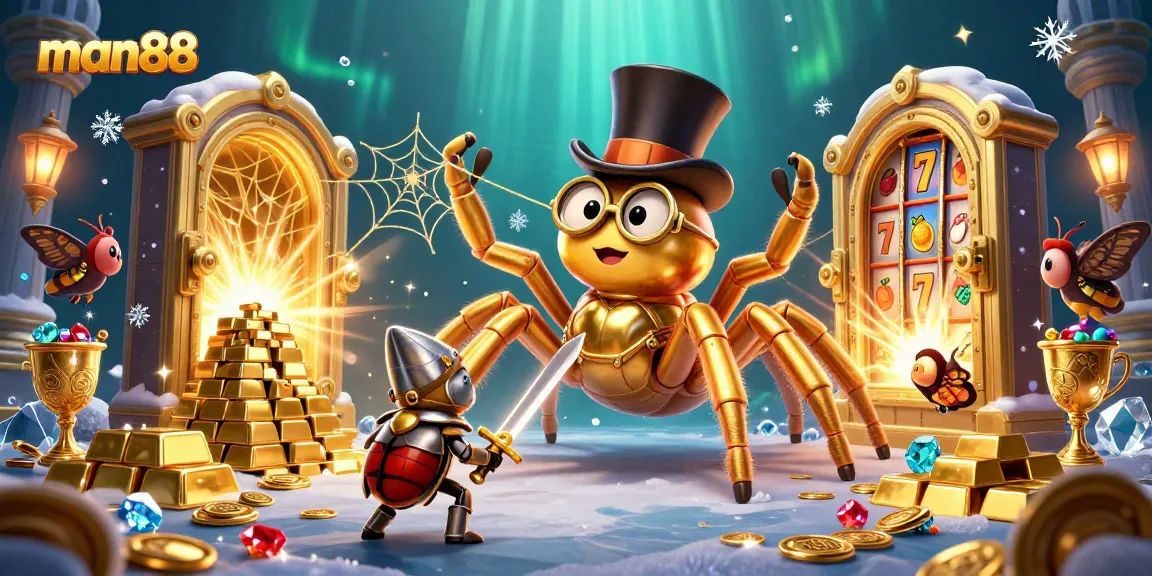 Engage with man88’s thrilling slot adventures set against a vibrant casino backdrop.