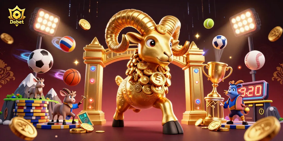 Dabet empowers gamblers with a dynamic scene filled with sports elements and golden rewards.