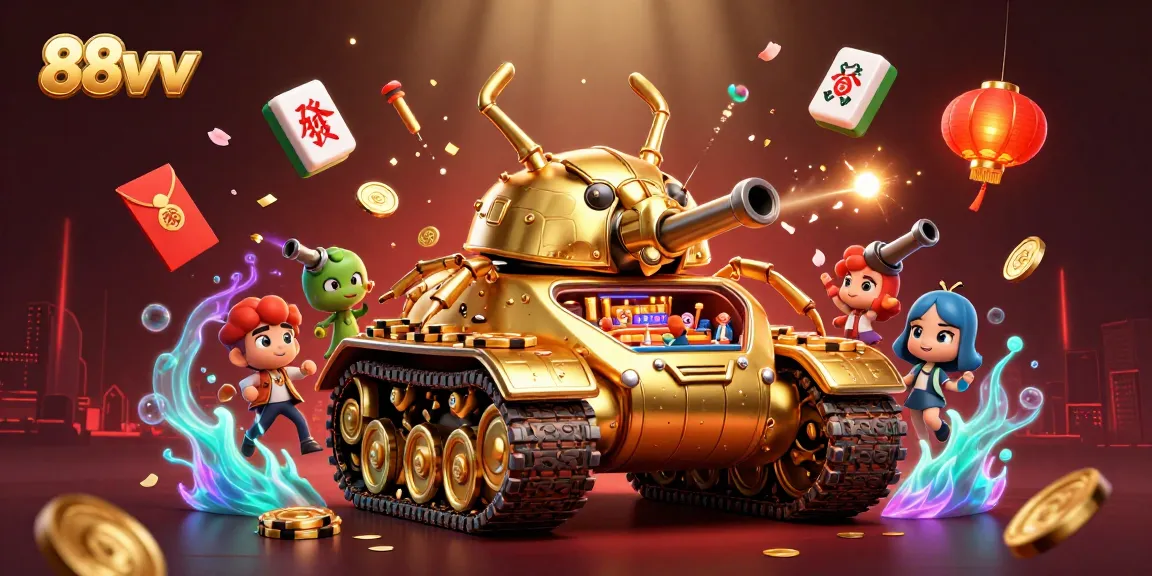 Experience the thrill of winning at 88vv's vibrant casino with interactive features and gold-themed characters.