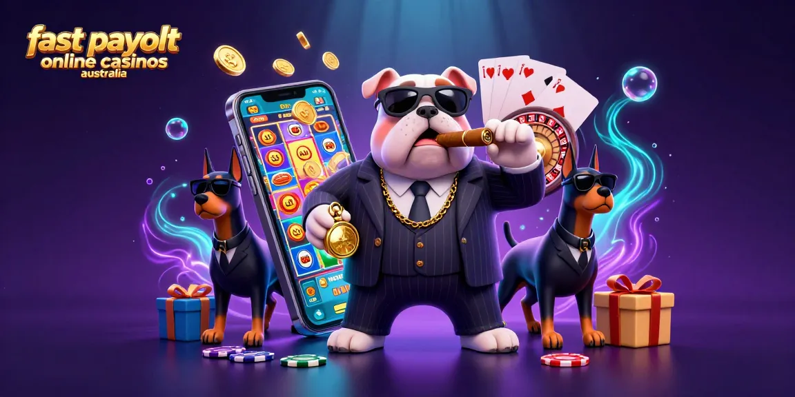 Engage with fast payout online casinos Australia featuring vibrant 3D illustration of animated casino characters.