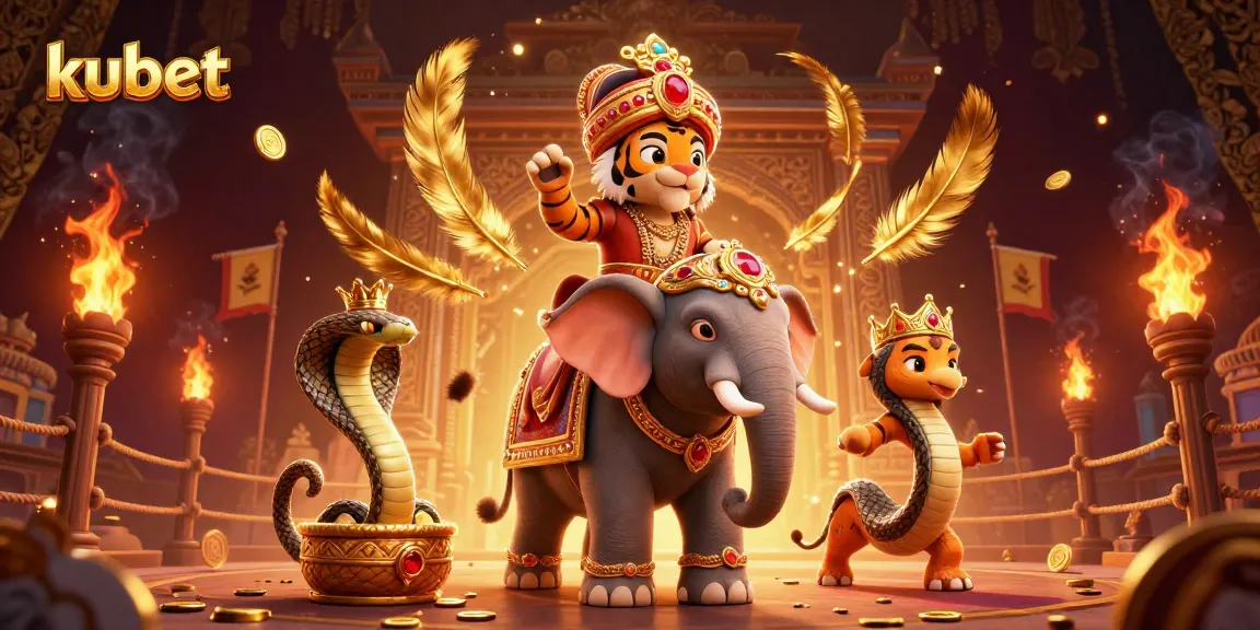 Kubet offers dynamic betting options with an engaging 3D casino scene featuring majestic characters and vibrant elements.