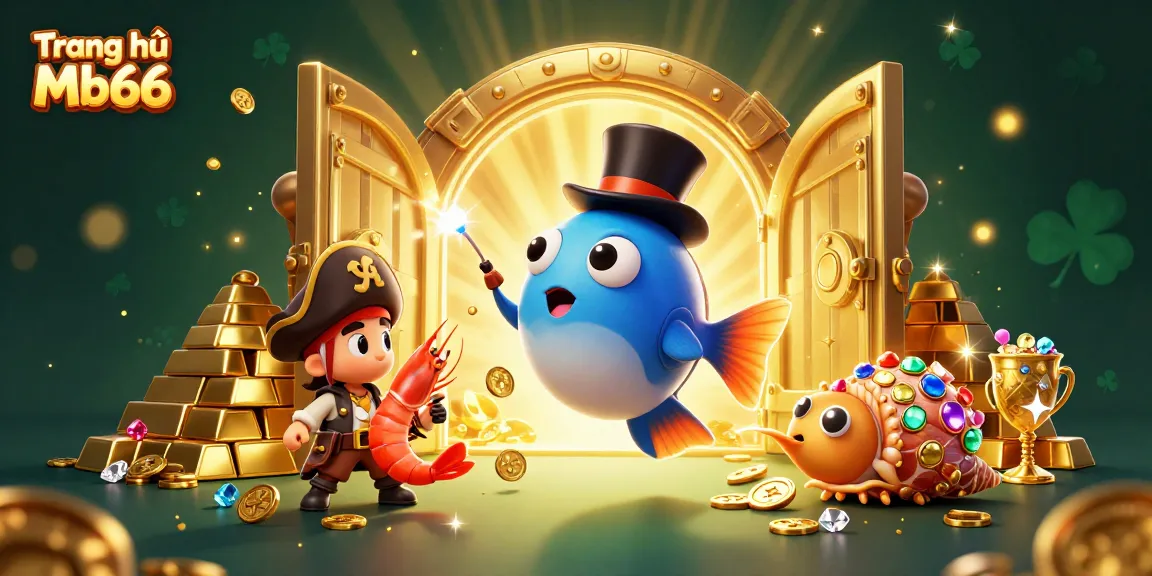 Catch golden coins with Trang chủ Mb66's exciting 3D casino scene featuring treasure elements.