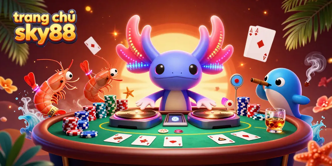 Experience thrilling gaming action on trang chủ sky88 with vibrant characters and dynamic casino elements.
