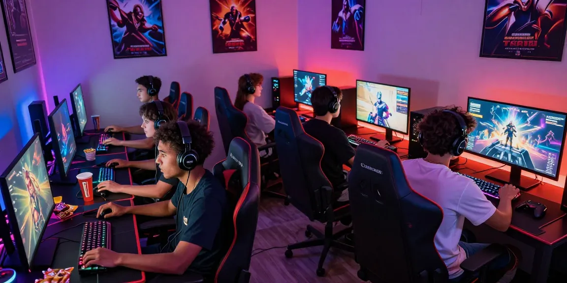 Gamers engaged in multiplayer gaming session at https://sc88.chat/ with dynamic visuals and vibrant setup.